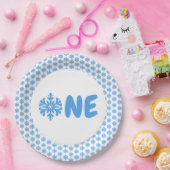Assiettes En Carton Flocon de neige 1er anniversaire (Fête)