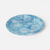 Assiettes En Carton Flocon de neige bleu (Angle)