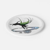 Assiettes En Carton Flocon de neige de chat cosmique (Angle)