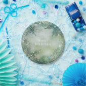 Assiettes En Carton Flocon de neige doré, merveilleux pays des merveil (Fête)