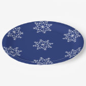 Assiettes En Carton Flocon de neige Noël Blue Design Noël Fêtes (Angle)