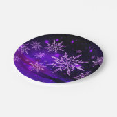 Assiettes En Carton Flocon de neige rose et violet (Angle)