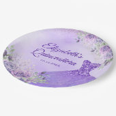 Assiettes En Carton Flocon de neige violet Noël Princesse Quinceañera (Angle)