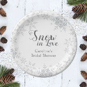 Assiettes En Carton Flocons de Neige Hivernaux Amour de Neige Shower d