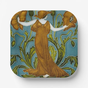 Assiettes En Carton Flora Art Nouveau de Walter Crane