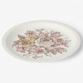 Assiettes En Carton Floraison - rose (Angle)