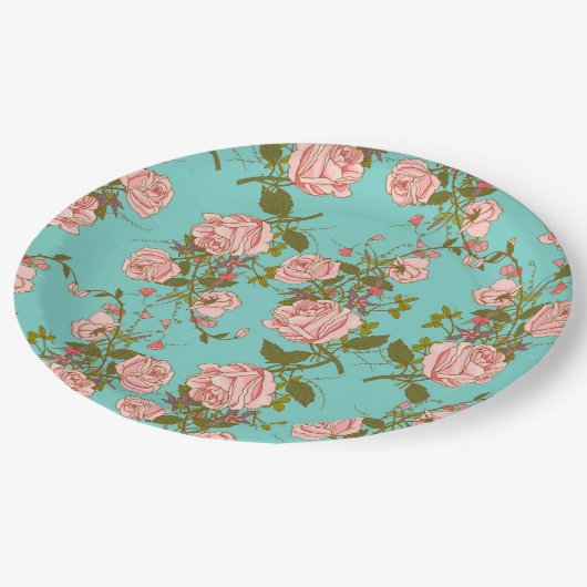 Assiettes En Carton Floral (Angle)