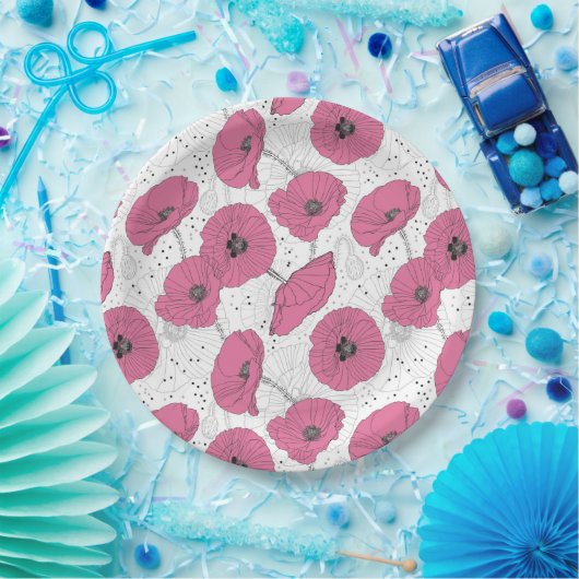 Assiettes En Carton Floral (Fête)