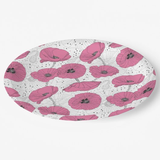 Assiettes En Carton Floral (Angle)