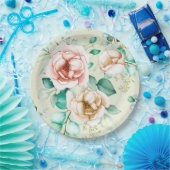 Assiettes En Carton Floral (Fête)