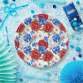 Assiettes En Carton Floral 4 juillet (Fête)