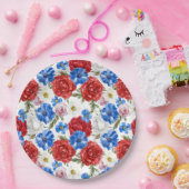Assiettes En Carton Floral 4 juillet (Fête)