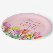 Assiettes En Carton Floral 60e anniversaire (Angle)
