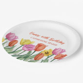 Assiettes En Carton Floral 60e anniversaire (Angle)