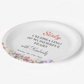 Assiettes En Carton Floral 60e anniversaire plaques de papier 60 ans f (Angle)
