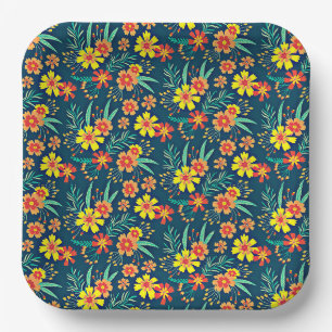 Assiettes En Carton Floral Arrière - plan Belle conception-46566