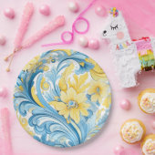 Assiettes En Carton Floral art pattern (Fête)