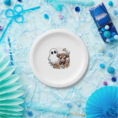 Assiettes En Carton Floral Automne Highland Cow Ghost (Fête)