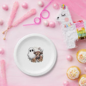 Assiettes En Carton Floral Automne Highland Cow Ghost (Fête)