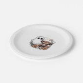 Assiettes En Carton Floral Automne Highland Cow Ghost (Angle)