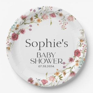 Assiettes En Carton Floral baby shower