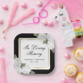 Assiettes En Carton Floral Blanc Noir Or dans la mémoire aimante (Fête)