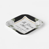 Assiettes En Carton Floral Blanc Noir Or dans la mémoire aimante (Angulaire)