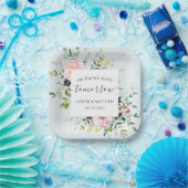 Assiettes En Carton Floral Bleu Forever Commence Demain Répétition (Fête)