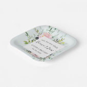 Assiettes En Carton Floral Bleu Forever Commence Demain Répétition (Angulaire)