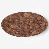 Assiettes En Carton Floral Boho Brown (Angle)