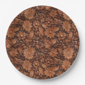 Assiettes En Carton Floral Boho Brown (Devant)