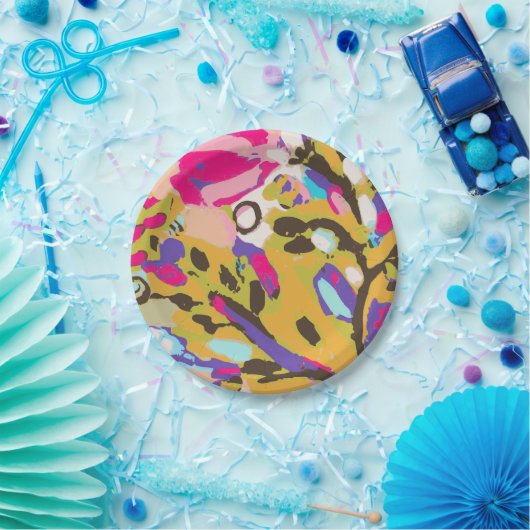 Assiettes En Carton Floral Boho rose I (Fête)