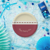 Assiettes En Carton Floral Bourgogne (Fête)