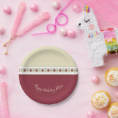 Assiettes En Carton Floral Bourgogne (Fête)