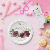 Assiettes En Carton Floral Bourgogne Citrouille Mariage chute en amour (Fête)