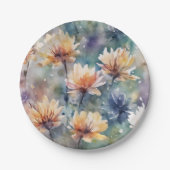 Assiettes En Carton Floral coloré (Devant)