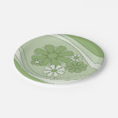Assiettes En Carton Floral Daydream Sage Green Retro 60s les années 70 (Angle)