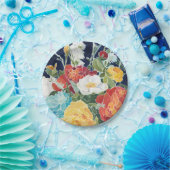 Assiettes En Carton Floral de minuit I (Fête)