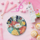 Assiettes En Carton Floral de minuit I (Fête)