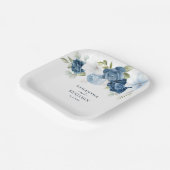 Assiettes En Carton Floral Dusty Wedding shower bleu blanc (Angulaire)