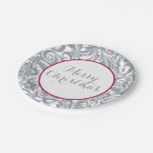 Assiettes En Carton Floral élégant aux baies | Joyeux Noël (Angle)