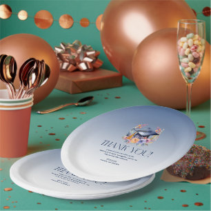 Assiettes En Carton Floral Grad Casquette Carte de remerciements