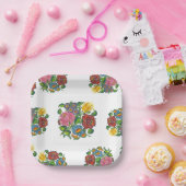 Assiettes En Carton Floral hongrois - motifs kalocsai Plaques de papie (Fête)