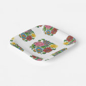 Assiettes En Carton Floral hongrois - motifs kalocsai Plaques de papie (Angulaire)