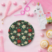 Assiettes En Carton Floral Motif de Noël (Fête)