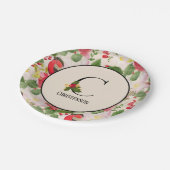 Assiettes En Carton Floral Motif Monogramme initial C (Angle)