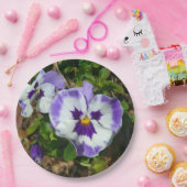 Assiettes En Carton Floral Purple and White Pansies (Fête)