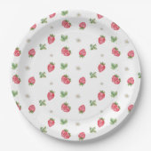 Assiettes En Carton Floral rose fraise (Devant)