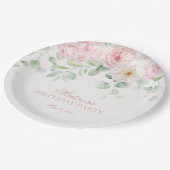 Assiettes En Carton Floral rose Hydrangea Botanique Fleurit Anniversai (Angle)