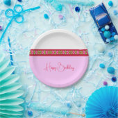 Assiettes En Carton Floral rose pâle (Fête)